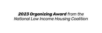 2023 Organizing Award from the National Low Income Housing Coalition